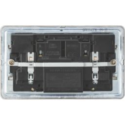 Knightsbridge  13A 2-Gang SP Switched Socket + 4.0A 20W 2-Outlet Type A & C USB Charger Polished Brass with Black Inserts