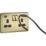 Knightsbridge  13A 2-Gang SP Switched Socket + 4.0A 20W 2-Outlet Type A & C USB Charger Polished Brass with Black Inserts