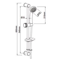 ETAL Pod Slide Rail Shower Kit Chrome