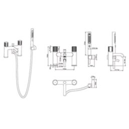 Swirl Gallen Deck-Mounted  Bath Mixer Tap & Shower Kit Chrome