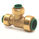 Tectite Classic T27 Brass Push-Fit Reducing Tee One End + Branch Reduced 3/4" x 1/2" x 1/2"