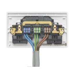 MK Logic Plus Rapid Fix 13A 2-Gang DP Switched Socket White