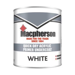 Macpherson Quick Dry Acrylic 1Ltr White Matt  Interior Wood Primer Undercoat