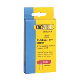 Tacwise 91 Series Divergent Point Staples Galvanised 30mm x 5.95mm 1000 Pack