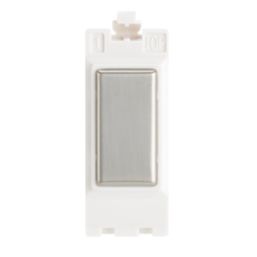 Contactum  1-Module Grid Blanking Plate Brushed Chrome