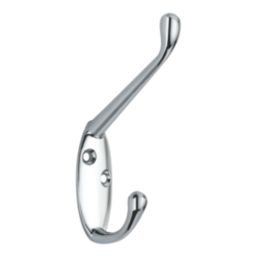 Essentials Coat & Hat Hooks Polished Chrome 86mm 5 Pack