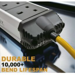 Stanley 13A 3-Gang Unswitched  Power Strip With Foldable Hook Black 3m