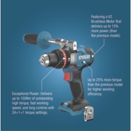 Erbauer ERI1107COM 18V Li-Ion EXT Brushless Cordless Combi Drill - Bare