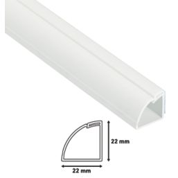 D-Line PVC White 1/4-Round Floor Trunking 22mm x 22mm x 2m