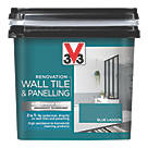 V33 Renovation Wall Tile & Panelling Paint Satin Lagoon Blue 750ml