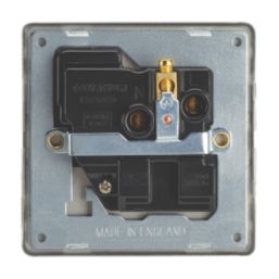 Contactum Lyric 13A 1-Gang DP Switched Socket Outlet Brushed Brass  with Black Inserts