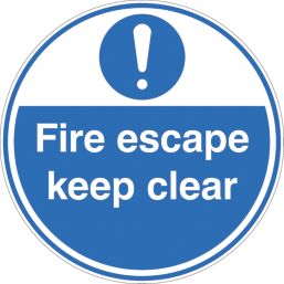 Essentials Fire Escape Keep Clear Floor Sign 450mm x 450mm