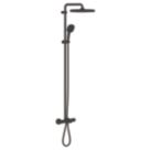 Grohe Vitalio Comfort 250 HP Rear-Fed Exposed Matt Black Thermostatic Shower System with Bath Outlet