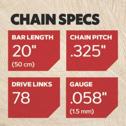 Oregon 21 50cm Chainsaw Chain 0.325" x 0.058" (1.5mm)