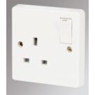 Crabtree Capital 13A 1-Gang SP Switched Plug Socket White
