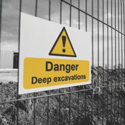 Essentials  "Danger Deep Excavations" Sign 300mm x 400mm