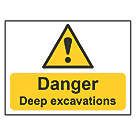"Danger Deep Excavations" Sign 300mm x 400mm