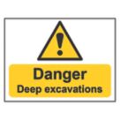 Essentials  "Danger Deep Excavations" Sign 300mm x 400mm