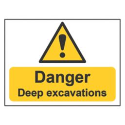 Essentials  "Danger Deep Excavations" Sign 300mm x 400mm