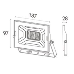 4lite  Outdoor LED Floodlight Black 30W 2550lm