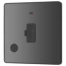 British General Evolve 13A Unswitched Fused Spur with LED Black with Black Inserts