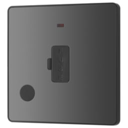 British General Evolve 13A Unswitched Fused Spur with LED Black with Black Inserts
