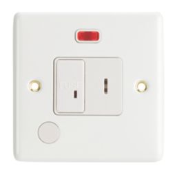 Contactum  13A Switched Secret Key Fused Spur with Neon Satin White with White Inserts