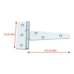 Smith & Locke Zinc-Plated Tee Hinges 102mm 2 Pack