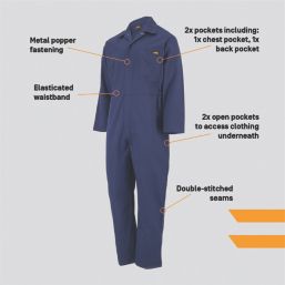 Site Teape  Coveralls Navy Small 44" Chest 31" L