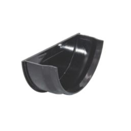 FloPlast Cast Iron Effect Half Round Internal Stop End Black 112mm