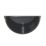 FloPlast Cast Iron Effect Half Round Internal Stop End Black 112mm