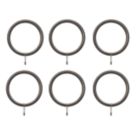 Renaissance Black Nickel Metal Curtain Rings 19mm 6 Pack