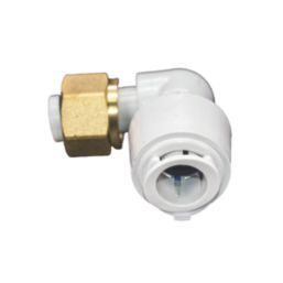 FloPlast FloFit+ Plastic Push-Fit Angled Tap Connector 15mm x 1/2"