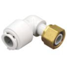 FloPlast FloFit+ Plastic Push-Fit Angled Tap Connector 15mm x 1/2"