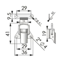 Essentials Toggle Catches Nickel 45mm x 36mm 10 Pack