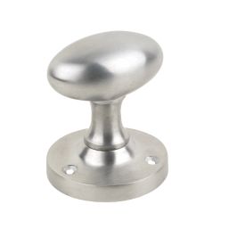Smith & Locke Oval Mortice Knobs 55mm Pair Satin Chrome
