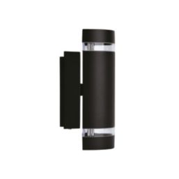 Lutec Focus Outdoor Up & Down Wall Light With Photocell Matt Black