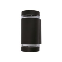 Lutec Focus Outdoor Up & Down Wall Light With Photocell Matt Black