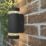Lutec Focus Outdoor Up & Down Wall Light With Photocell Matt Black