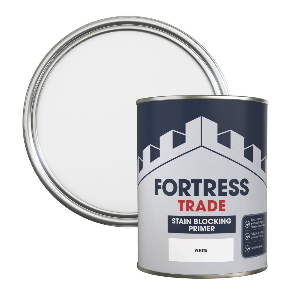 Fortress Trade 750ml White Matt Stain Block Paint Screwfix
