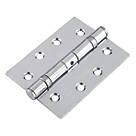 Smith & Locke  Polished Chrome Grade 11 Fire Rated Ball Bearing Door Hinges 102mm x 76mm 3 Pack