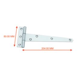 Smith & Locke Zinc-Plated Tee Hinges 204mm 2 Pack