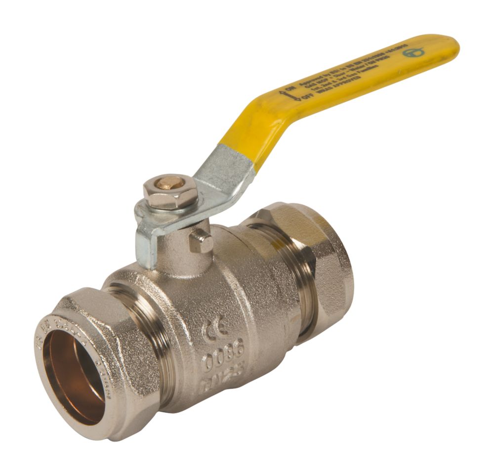 Tesla Compression Full Bore 28mm Lever Ball Valve with Yellow Handle ...