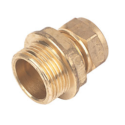Flomasta  Brass Compression Adapting Male Coupler 15mm x 3/4"