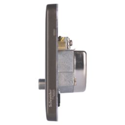 Schneider Electric Lisse Deco 1-Gang Triplex Multimedia Socket Mocha Bronze with Black Inserts