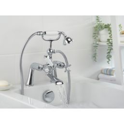 Bristan 1901 Chrome 345mm Deck Mounted Dual Control Manual Shower Mixer Tap