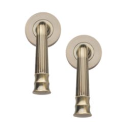 Designer Levers Whitby Lever on Rose Door Handle Pair Antique Brass