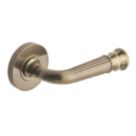 Designer Levers Whitby Lever on Rose Door Handle Pair Antique Brass