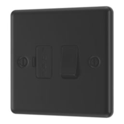 LAP  13A Switched Fused Spur  Matt Black with Black Inserts