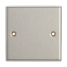 Contactum iConic 1-Gang Blanking Plate Brushed Steel